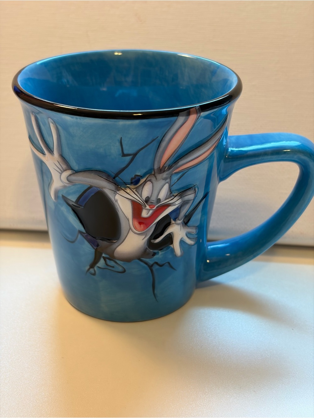 Bugs Bunny 3D Looney Tunes XPRES Six Flags Collector- Blue Mug